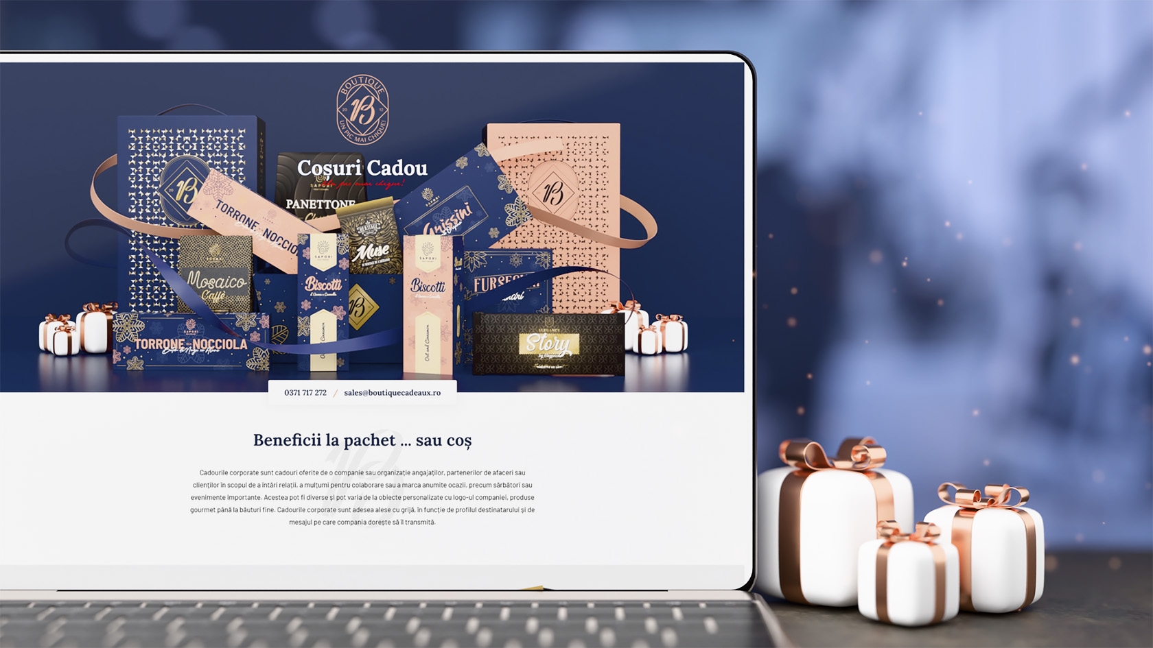 Boutique Cadeaux landing page