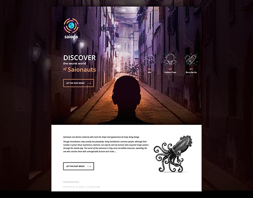 Saioda landing page