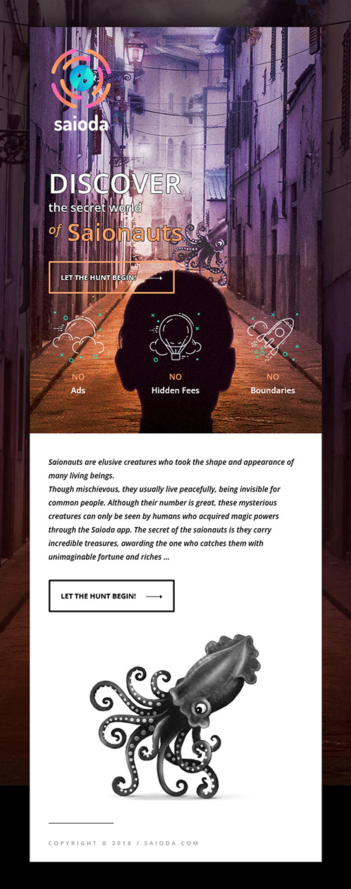 Saioda landing page